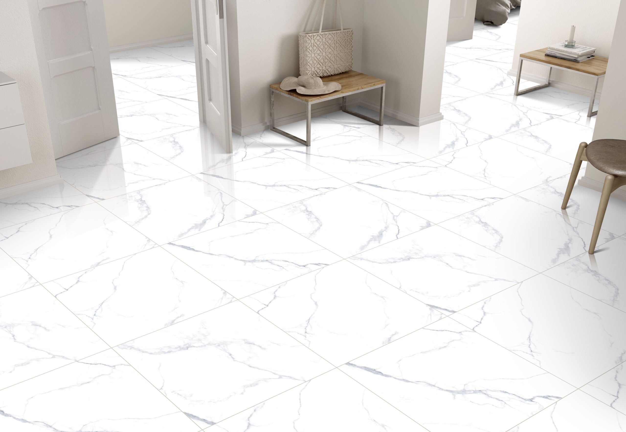 Calacatta White Marble Look Porcelain Tile at The Flooring District